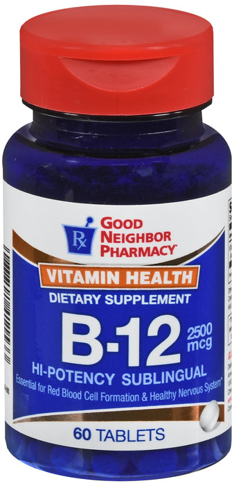 Vitamin B-12 2500mcg Sublingual Tablets 60ct