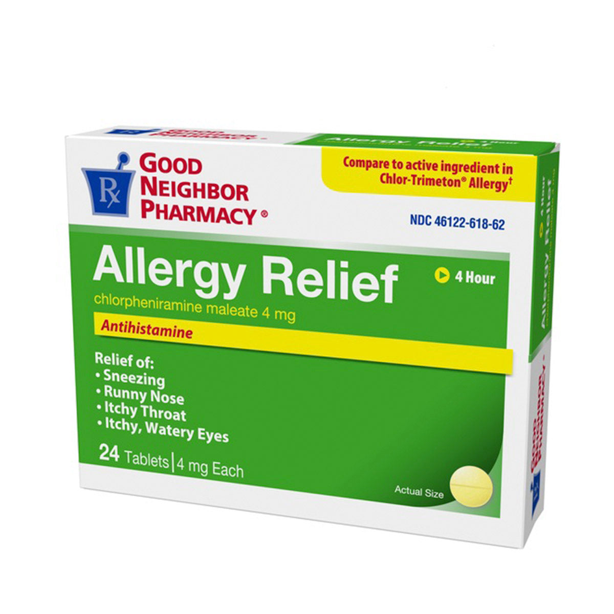 GNP Allergy Chlorpheniramine 4mg Tablets 24ct