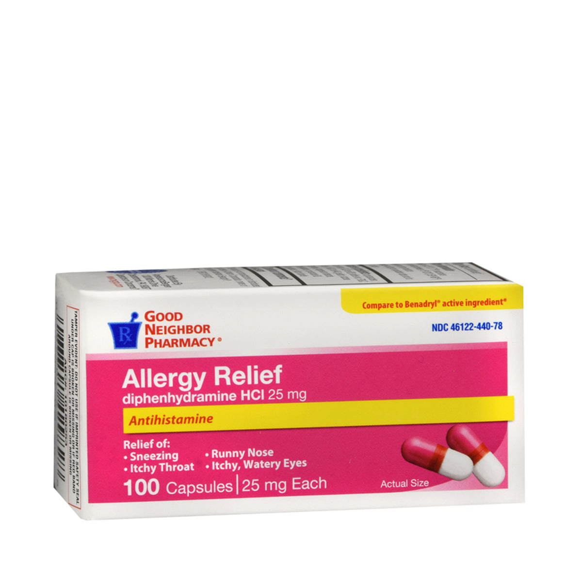 GNP Allergy Relief 25mg Capsules 100ct
