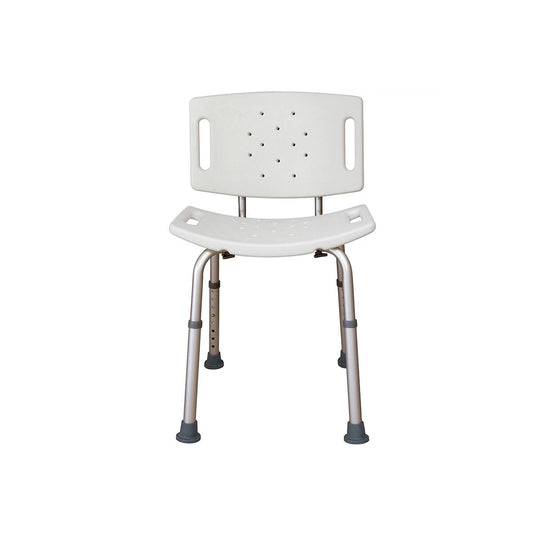 Shower Chair With Back Tool Free White Essential Medical Supply Inc