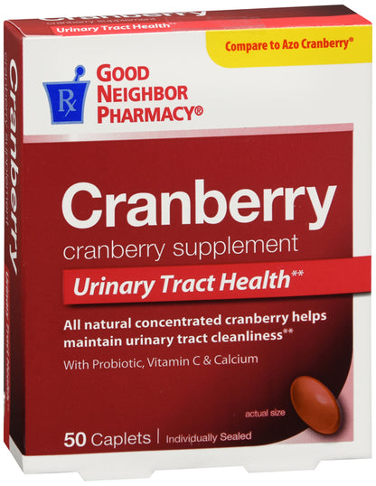 Cranberry Supplement with Probiotic, Vitamin C & Calcium Caplets