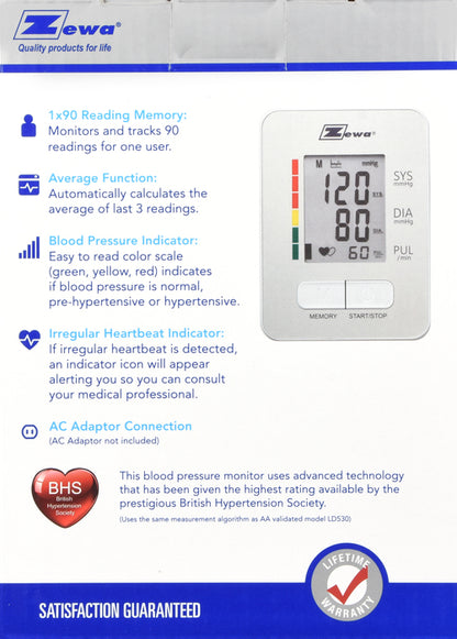 Zewa WS-380 Premium Wireless Wrist Blood Pressure Monitor