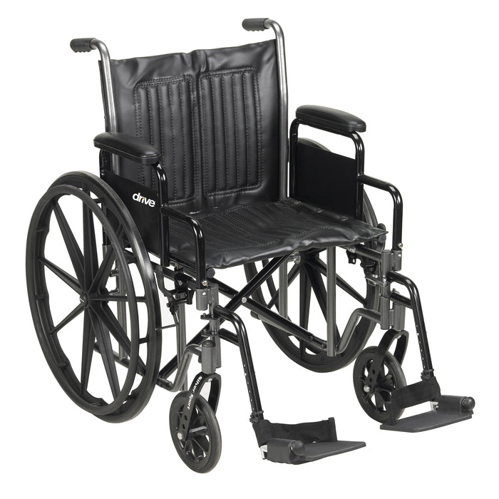 Wheelchair 20" Silver Sport 2 with Detachable Desk Arms and Swingaway Foot Rests