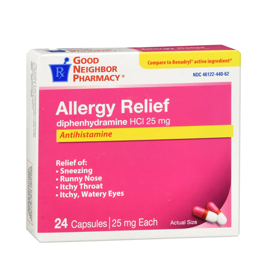 GNP Allergy Relief 25mg Capsules 24ct